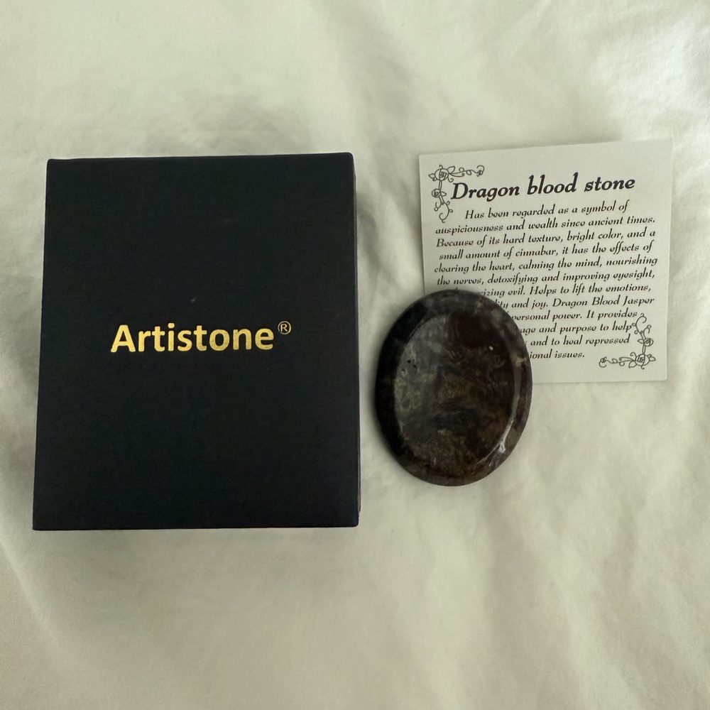 Brown and Red Oval Dragon Blood Stone with Natural Texture